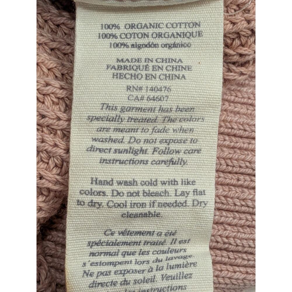 Faherty Womens Sz M Sunwashed Cotton Fisherman Chunk Knit Sweater Mahogany Rose - Picture 6 of 9